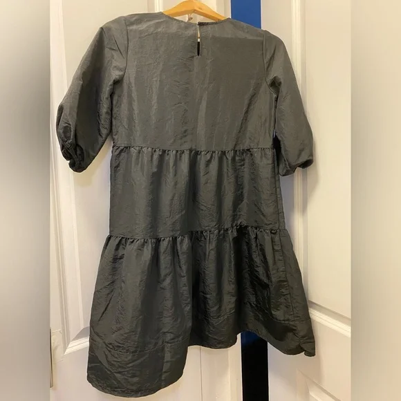 H&M Black Tiered Puff-Sleeve Dress for Girls - Picture 3 of 8